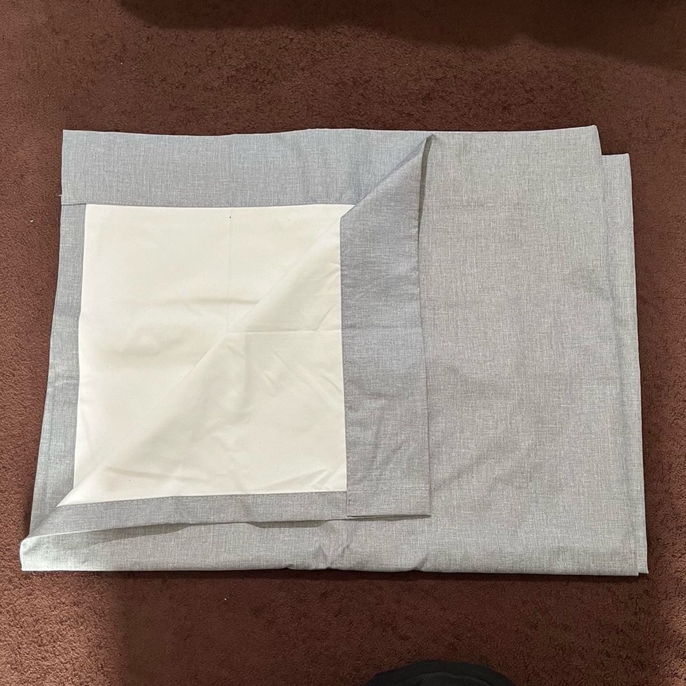 Room Essentials Gray Window Cloth Curtain, 43” W, 63” T